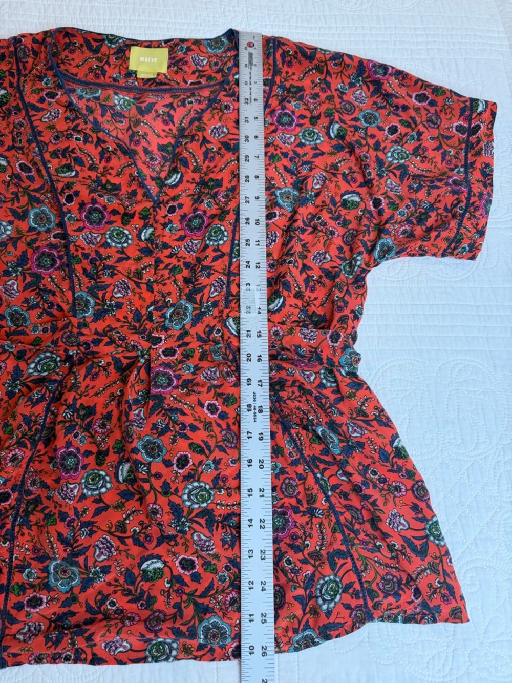 Maeve Anthropologie Top Sz M 100% Silk Maes Kimono Tie Back Blouse Floral - Picture 6 of 11